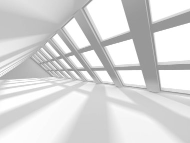 Aydınlatılmış koridor iç tasarımı. Boş Oda İç mimarisi. 3 Boyutlu Hazırlama