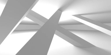 Beyaz Modern Arkaplan. Soyut Bina Konsepti. 3d Hazırlama