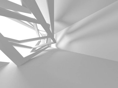 Aydınlatılmış koridor iç tasarımı. Boş Oda İç mimarisi. 3 Boyutlu Hazırlama