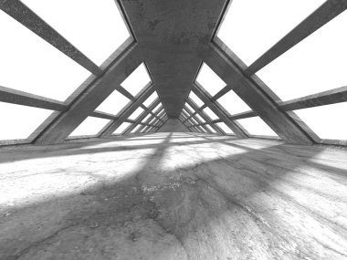 Soyut mimari arka plan. İçi boş beton döşeme. 3d hazırlayıcı