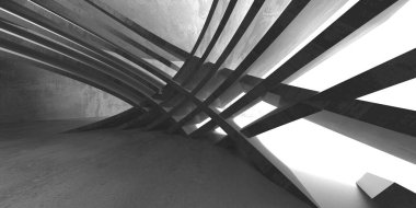 Soyut mimari arka plan. İçi boş beton döşeme. 3d hazırlayıcı