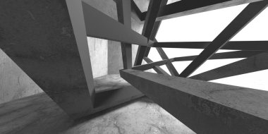 Soyut mimari arka plan. İçi boş beton döşeme. 3d hazırlayıcı