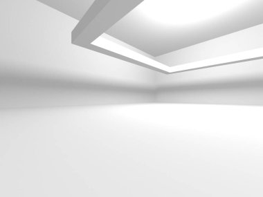 Beyaz Modern Arkaplan. Soyut Bina Konsepti. 3d Hazırlama