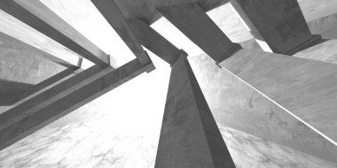 Dark Beton Duvar Mimarisi. Boş Oda. 3d Görüntüleme