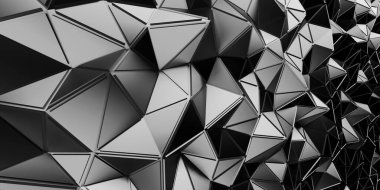 Krom Metalik Parlak Fütürist Arkaplan. 3d Hazırlama