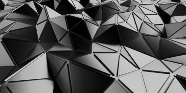 Krom Metalik Parlak Fütürist Arkaplan. 3d Hazırlama