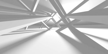 Beyaz Modern Arkaplan. Soyut Bina Konsepti. 3d Hazırlama