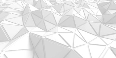 Beyaz Geometrik Poligon Soyut Arkaplan. 3d Hazırlama
