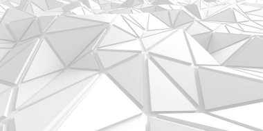 Beyaz Geometrik Poligon Soyut Arkaplan. 3d Hazırlama
