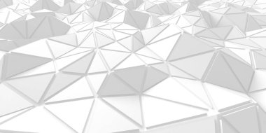 Beyaz Geometrik Poligon Soyut Arkaplan. 3d Hazırlama