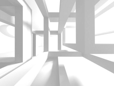 Aydınlatılmış koridor iç tasarımı. Boş Oda İç mimarisi. 3 Boyutlu Hazırlama