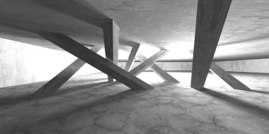 Soyut mimari iç plan. Boş beton oda. 3d hazırlayıcı