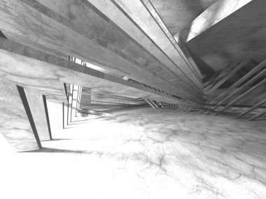 Soyut mimari iç plan. Boş beton oda. 3d hazırlayıcı