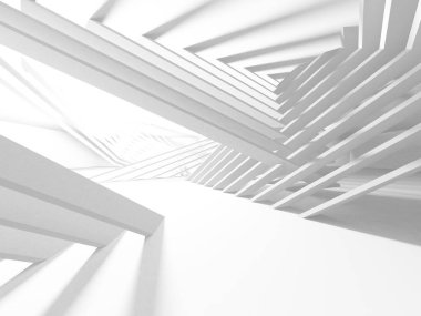 Beyaz Modern Arkaplan. Soyut Bina Konsepti. 3d Hazırlama