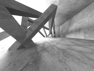 Soyut mimari arka plan. İçi boş beton döşeme. 3d hazırlayıcı