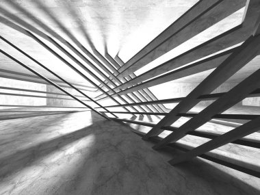 Soyut mimari arka plan. İçi boş beton döşeme. 3d hazırlayıcı