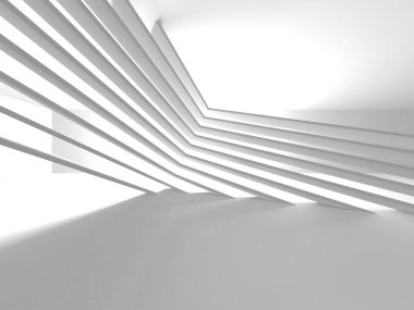 Beyaz Modern Arkaplan. Soyut Bina Konsepti. 3d Hazırlama