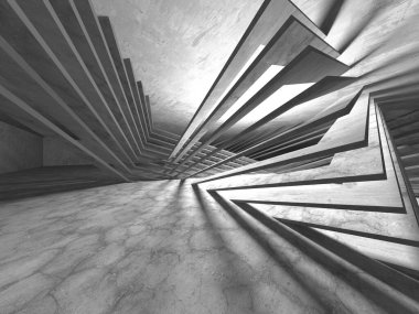 Soyut mimari arka plan. İçi boş beton döşeme. 3d hazırlayıcı