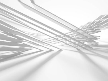 Soyut Beyaz Mimari Tasarım Konsepti. 3d Görüntüleme