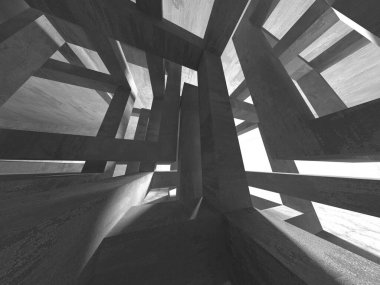 Soyut mimari arka plan. İçi boş beton döşeme. 3d hazırlayıcı