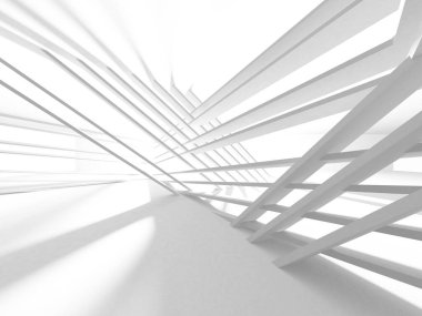 Soyut Beyaz Mimari Tasarım Konsepti. 3d Görüntüleme