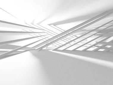 Soyut Beyaz Mimari Tasarım Konsepti. 3d Görüntüleme