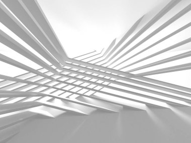 Soyut Beyaz Mimari Tasarım Konsepti. 3d Görüntüleme
