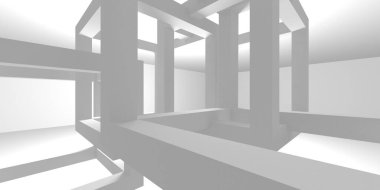 Aydınlatılmış koridor iç tasarımı. Boş Oda İç mimarisi. 3 Boyutlu Hazırlama