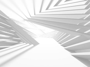 Beyaz Modern Arkaplan. Soyut Bina Konsepti. 3d Hazırlama