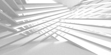 Beyaz Modern Arkaplan. Soyut Bina Konsepti. 3d Hazırlama