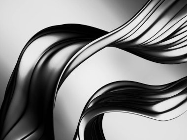 Metalik, soyut, dalgalı sıvı arka plan. 3d resimleme