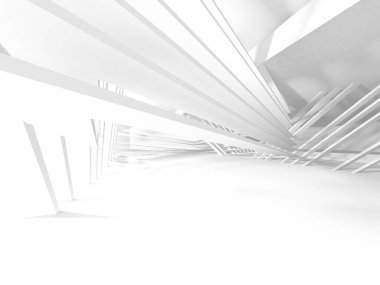 Beyaz Modern Arkaplan. Soyut Bina Konsepti. 3d Hazırlama