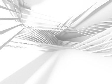 Soyut Beyaz Mimari Tasarım Konsepti. 3d Görüntüleme