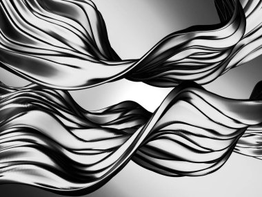 Metalik, soyut, dalgalı sıvı arka plan. 3d resimleme