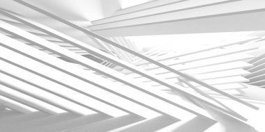 Soyut Beyaz Mimari Tasarım Konsepti. 3d Görüntüleme