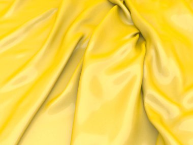 Altın ipekten zarif bir arka plan. Kumaş dokusu. 3d resimleme