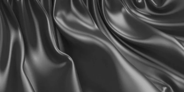 Abstract Background Luxury Cloth Smooth Elegant Black Silk Satin Texture — Stock Photo, Image