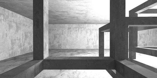 Abstrakte Architektur Interieur Hintergrund Leerer Betonraum Darstellung — Stockfoto