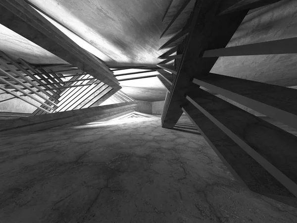 Architecture Abstraite Fond Intérieur Salle Béton Vide Rendu — Photo