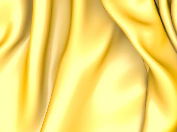 Seda Dourada Fundo Elegante Textura Tecido Renderizar Ilustração — Fotografia de Stock