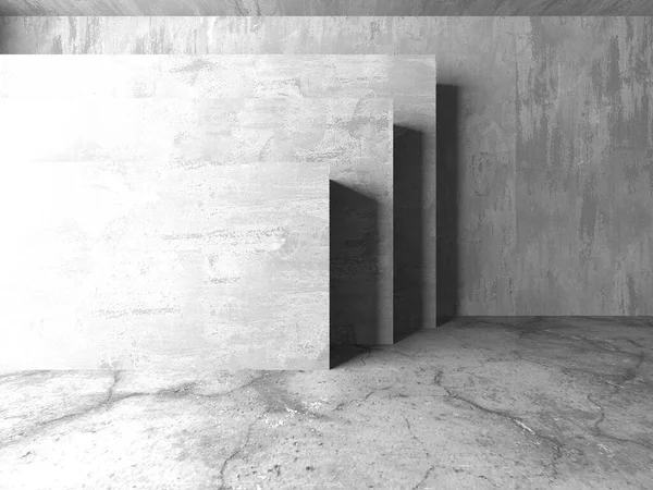 Dark Concrete Wall Architecture Tomma Rummet Render Illustration — Stockfoto