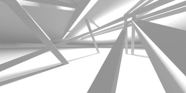 Aydınlatılmış koridor iç tasarımı. Boş Oda İç mimarisi. 3 Boyutlu Hazırlama