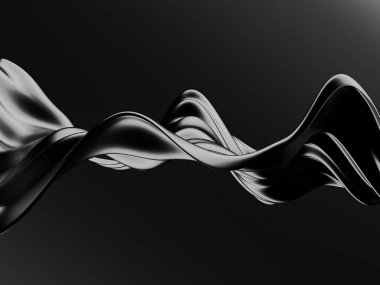 Metalik, soyut, dalgalı sıvı arka plan. 3d resimleme