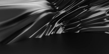 Metalik, soyut, dalgalı sıvı arka plan. 3d resimleme