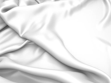 Beyaz kumaş dokusu arka planı. Lüks kumaş arka plan. 3d resimleme