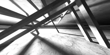 Soyut mimari arka plan. İçi boş beton döşeme. 3d hazırlayıcı