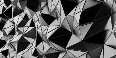 Krom Metalik Parlak Fütürist Arkaplan. 3d Hazırlama