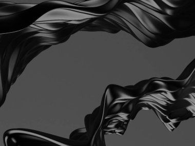 Metalik, soyut, dalgalı sıvı arka plan. 3d resimleme