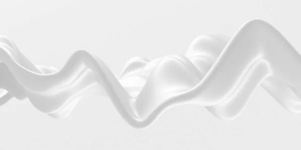 Hvid Abstrakt Flydende Bølget Baggrund Gengivelse Illustration - Stock-foto