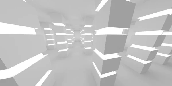 Illuminated corridor interior design. Empty Room Interior Background. 3D render